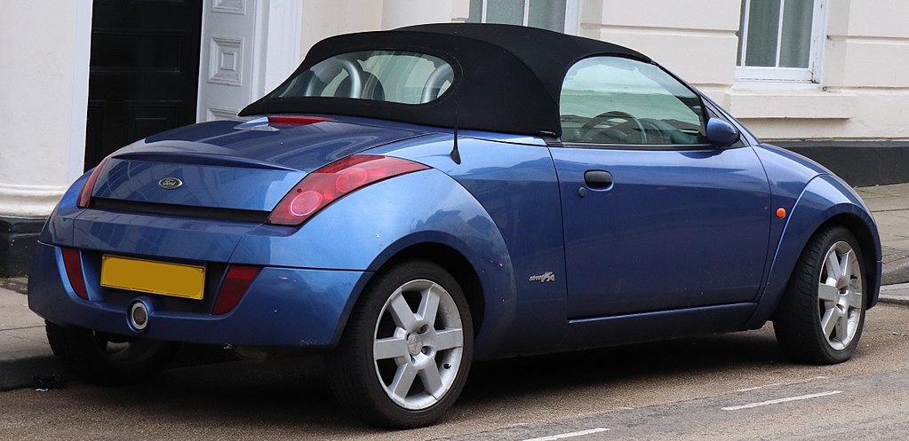back side view of a 2004 Ford Street Ka convertible